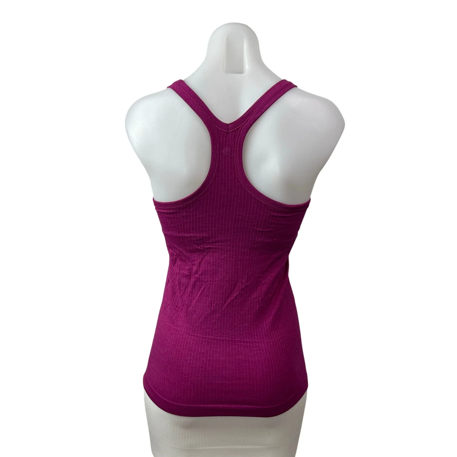 Lululemon Womens Pink Purple Ribbed Knit Racerback Yoga Athletic Tank Top Size 6 - Image 4