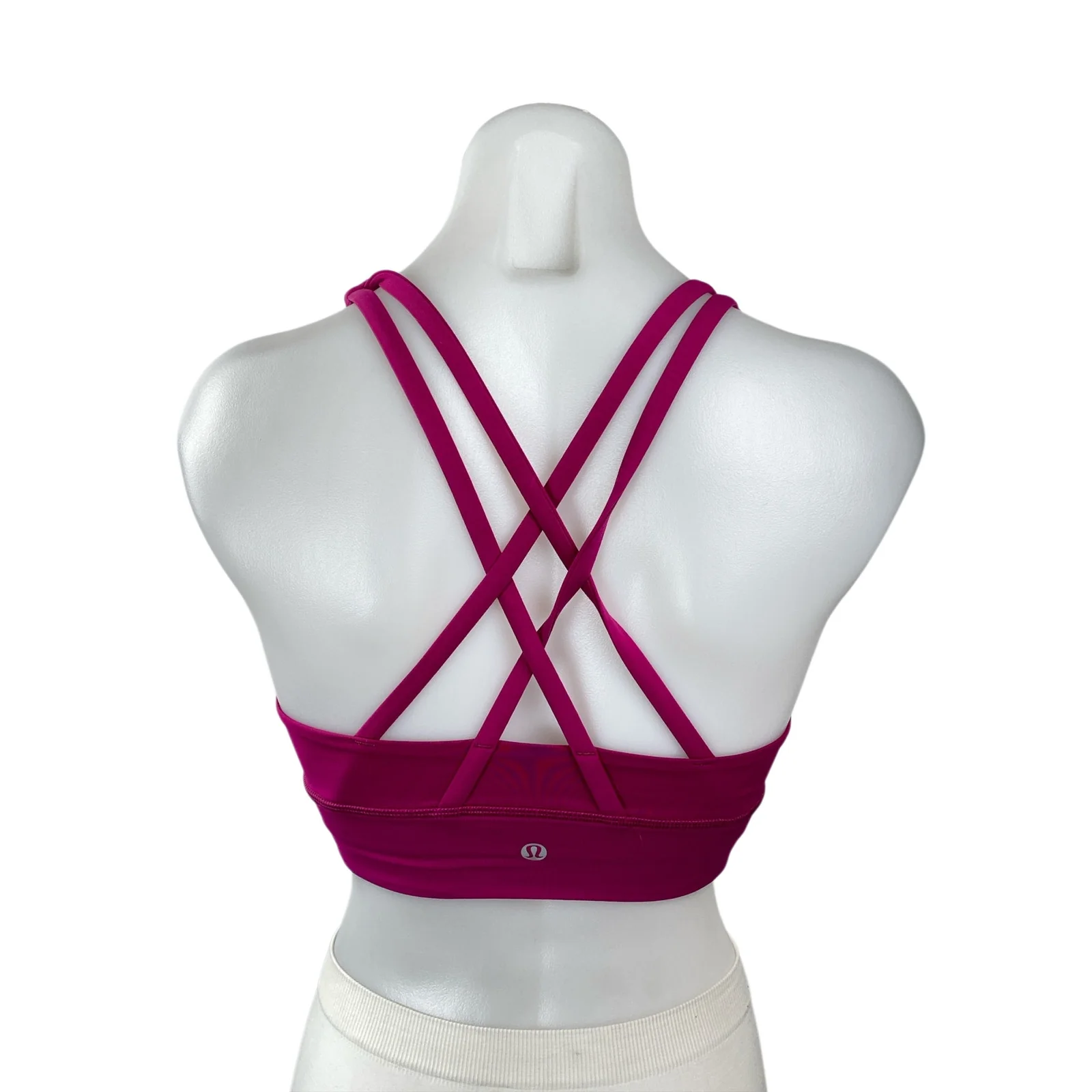 Lululemon Women's Pink Strappy Cross Yoga Athletic Sports Bra Crop Top Size 4 - Image 4