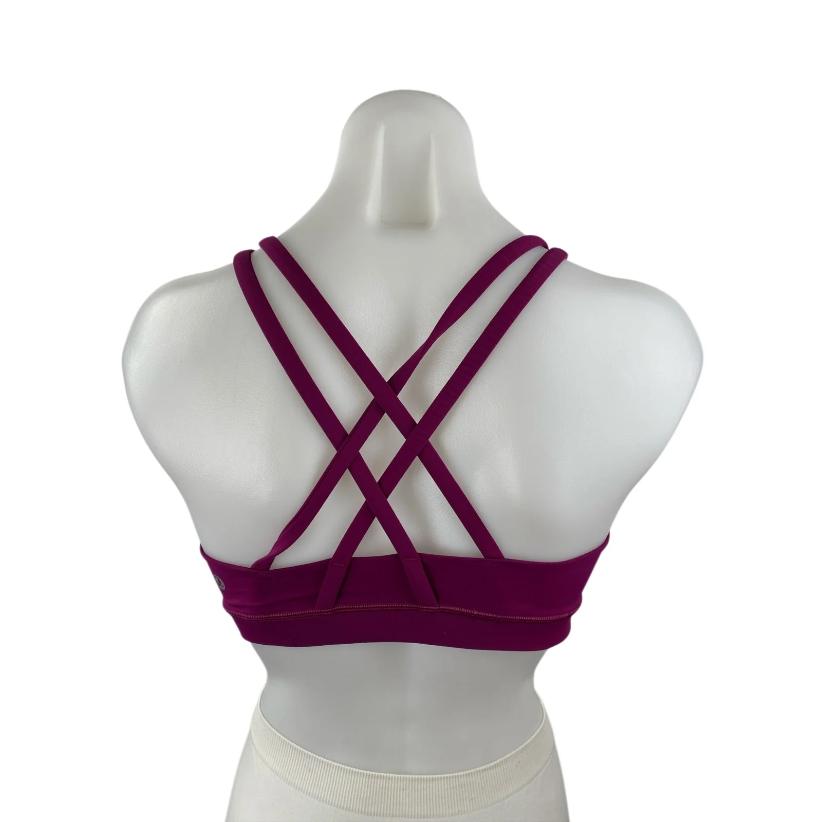 Lululemon x Peloton Maroon Pink Sleeveless Strappy Sports Bra Crop Tank Top Sz 6 - Image 2
