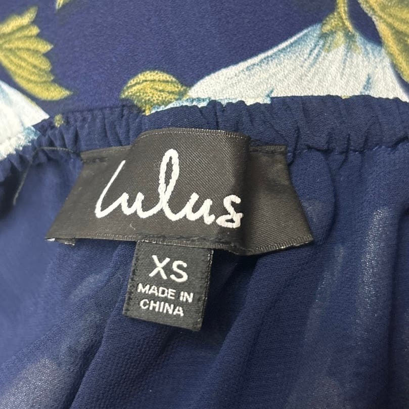 Lulus Navy Blue Floral Elated Energy Convertible Sleeveless Romper Shorts Sz XS - Image 12