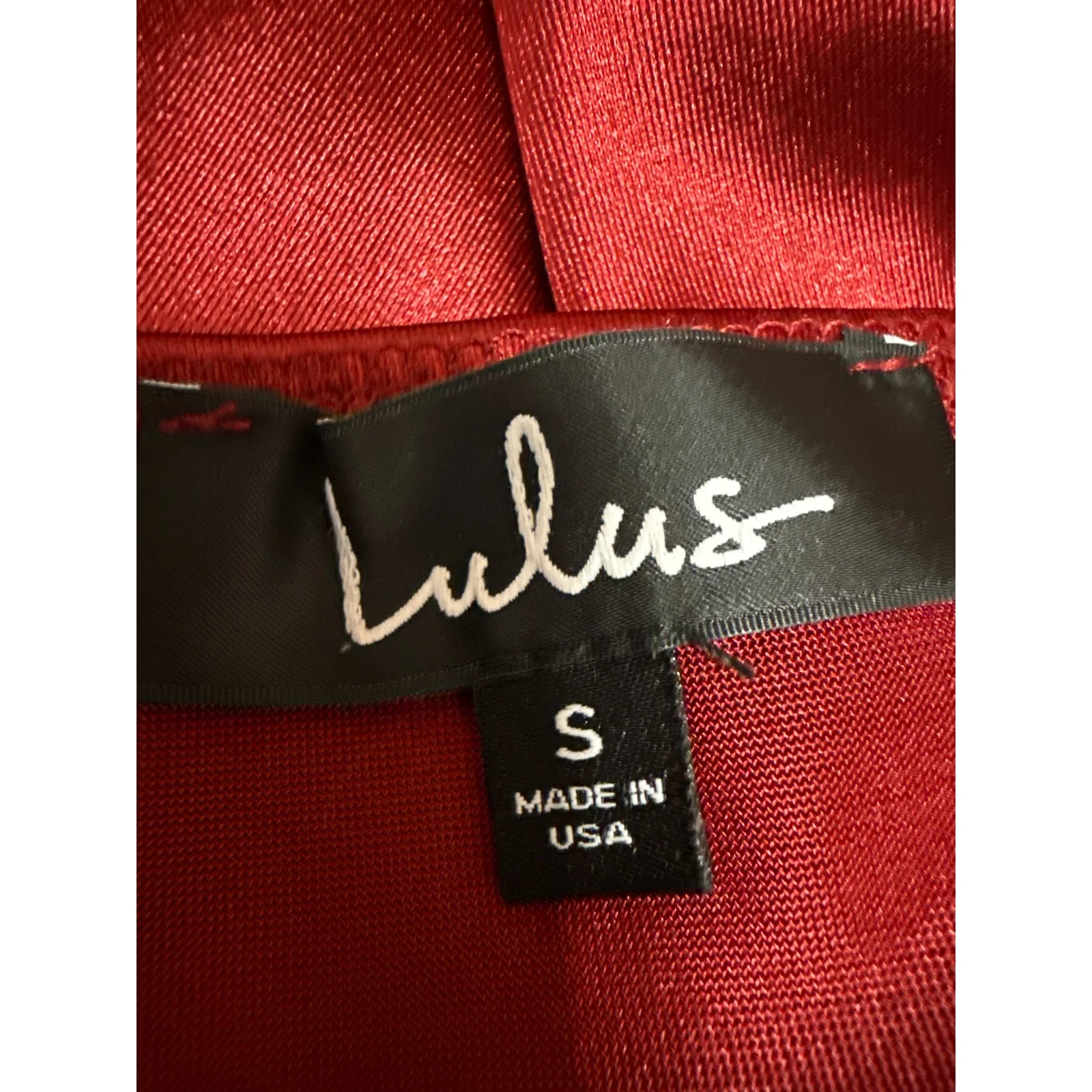 Lulus Red Silk Satin Sleeveless Cami Camisole Tank Drape Sheath Mini Dress Sz S - Image 5