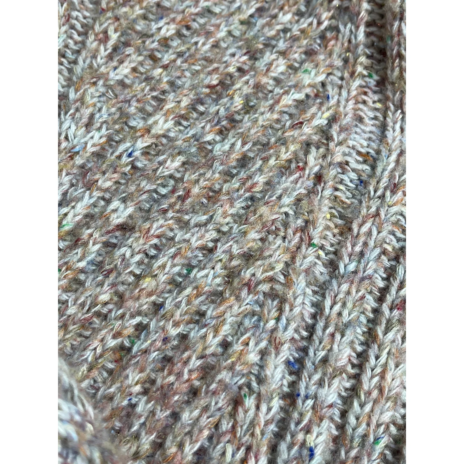 LUSH Womens Tan Wool Ribbed Knit Long Sleeve Turtleneck Tunic Sweater Top Size S - Image 5