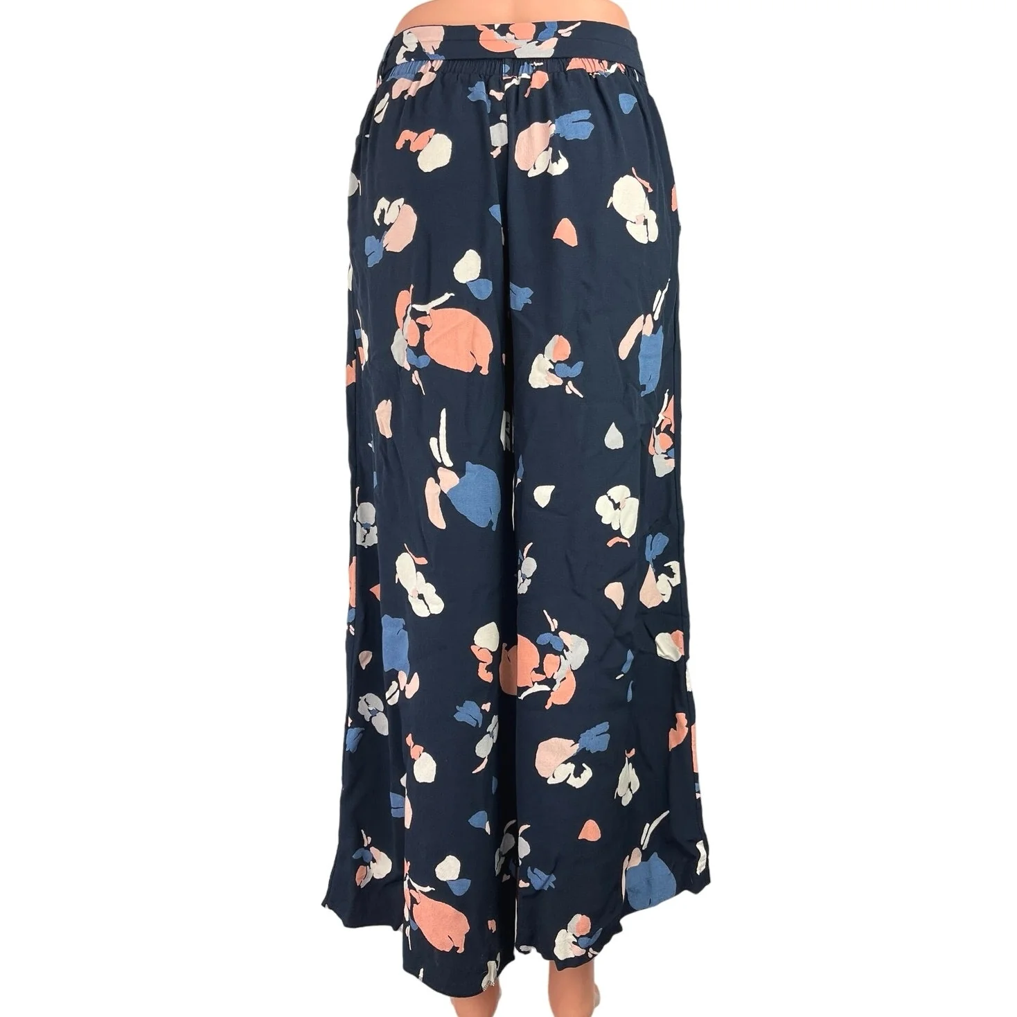 M&S Collection Women's Multicolor Floral Print Mid Rise Wide Leg Trouser Pant 36 - Image 3