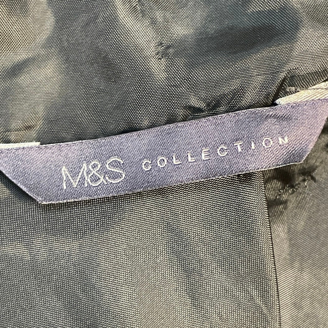 M&S Marks & Spencer Black High Waisted Slit Career Pencil Mini Skirt Size 12 - Image 4