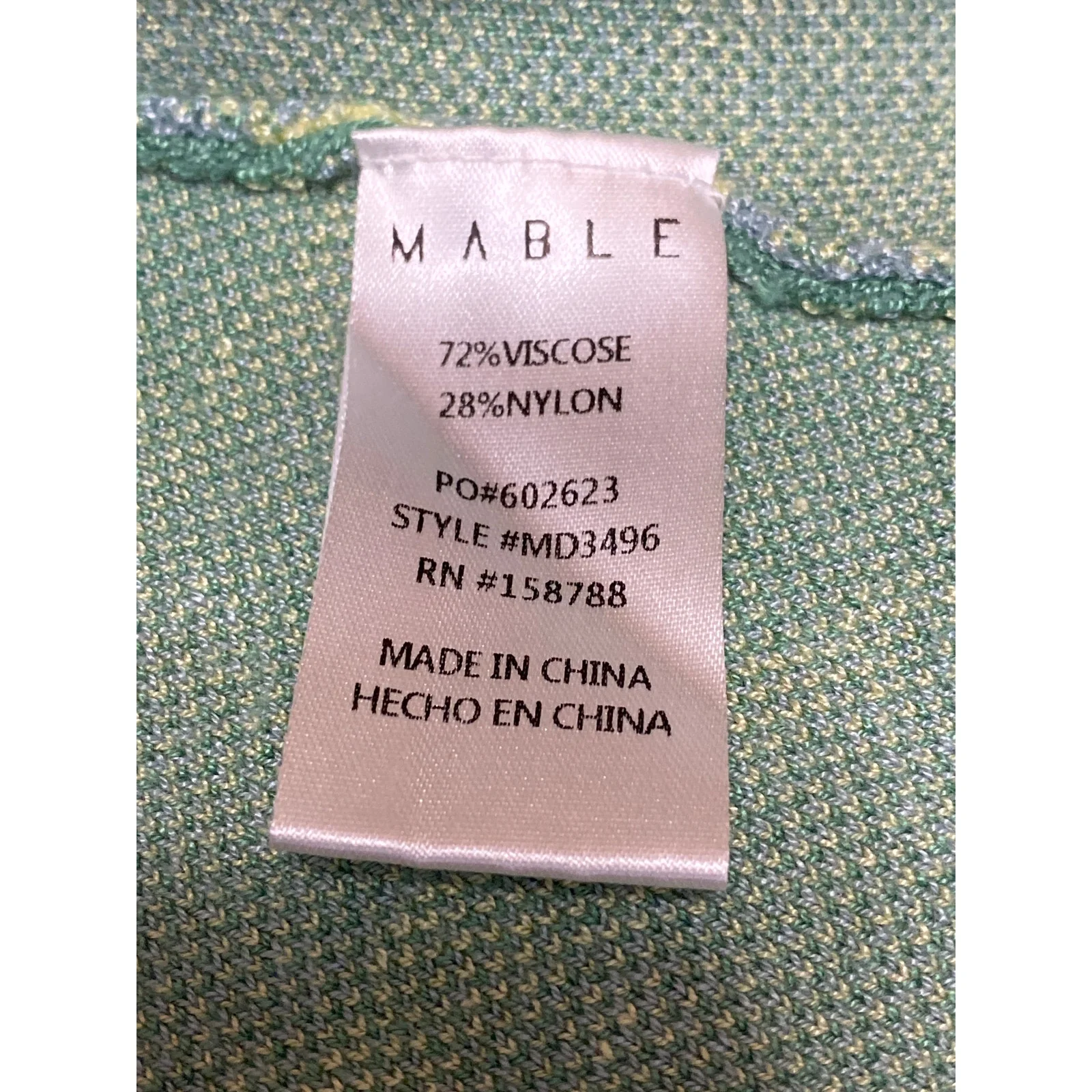 Mable Green Floral Knit Sleeveless Crew neck Cut Out Mini Bodycon Tank Dress M - Image 4