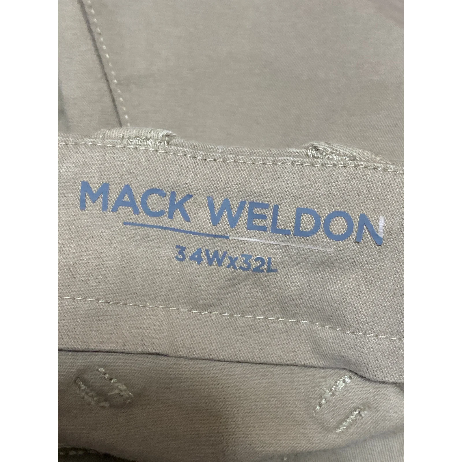 Mack Weldon Women's Beige Straight Leg Slim Chino Khaki Trousers Pants Size 34 - Image 3