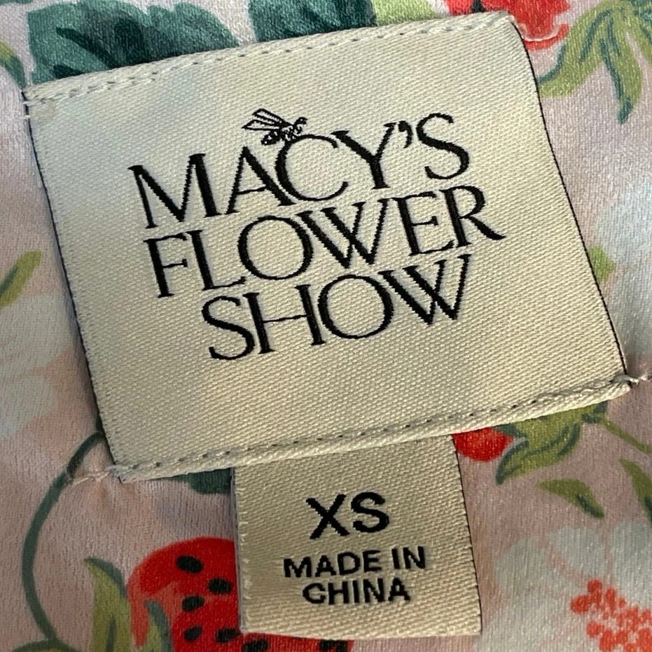Macy's Flower Show Strawberry Short Sleeve Button Up Sleepwear Pajamas Set XS - Image 5