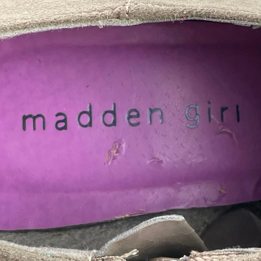 Madden Girl Rhiana Gray Faux suede Rosette Round Toe High Heel Booties Size 7.5 - Image 5