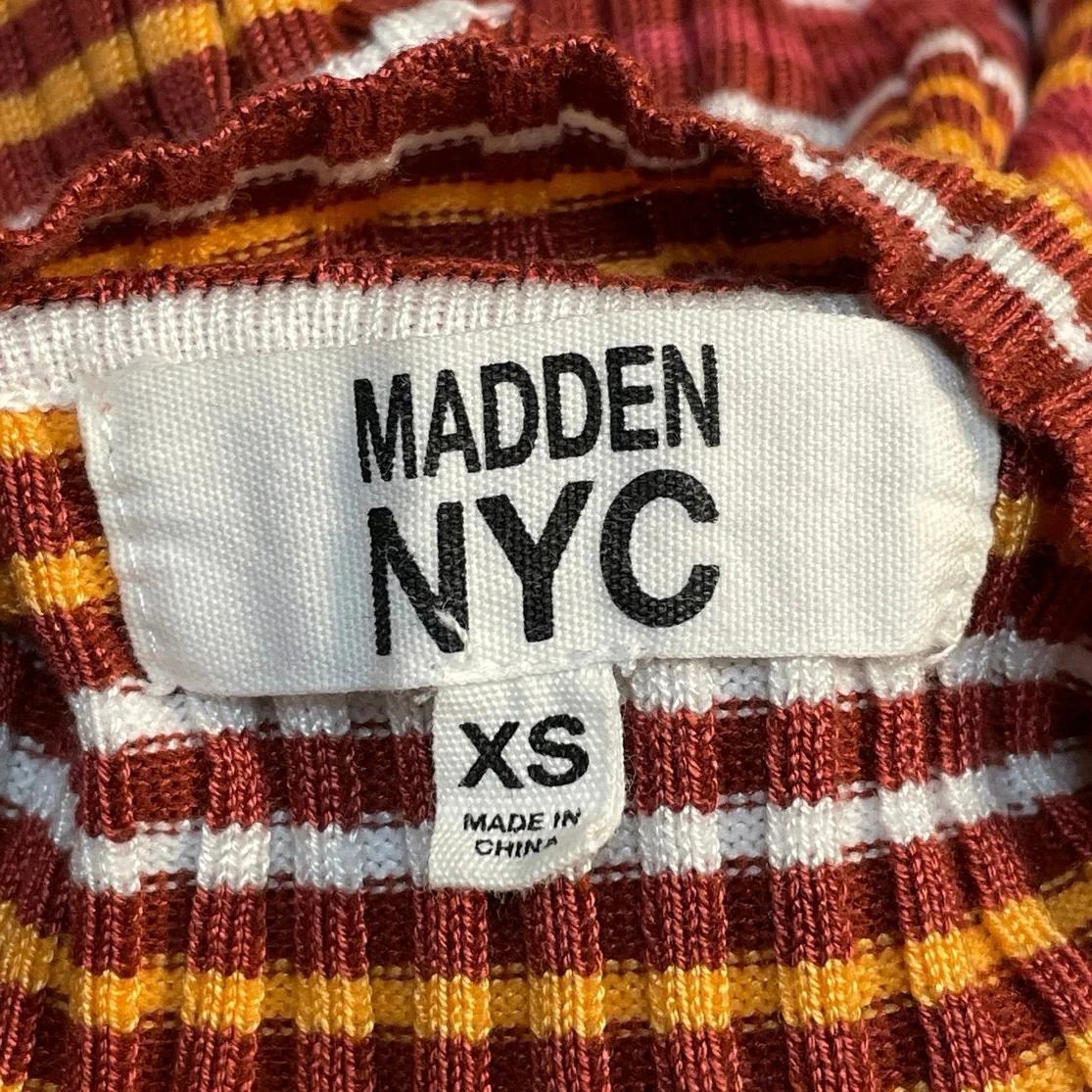 Madden NYC Stripe Long Sleeve CutOut Crop Tee T-Shirt Sweatshirt Sweater Top XS - Image 4