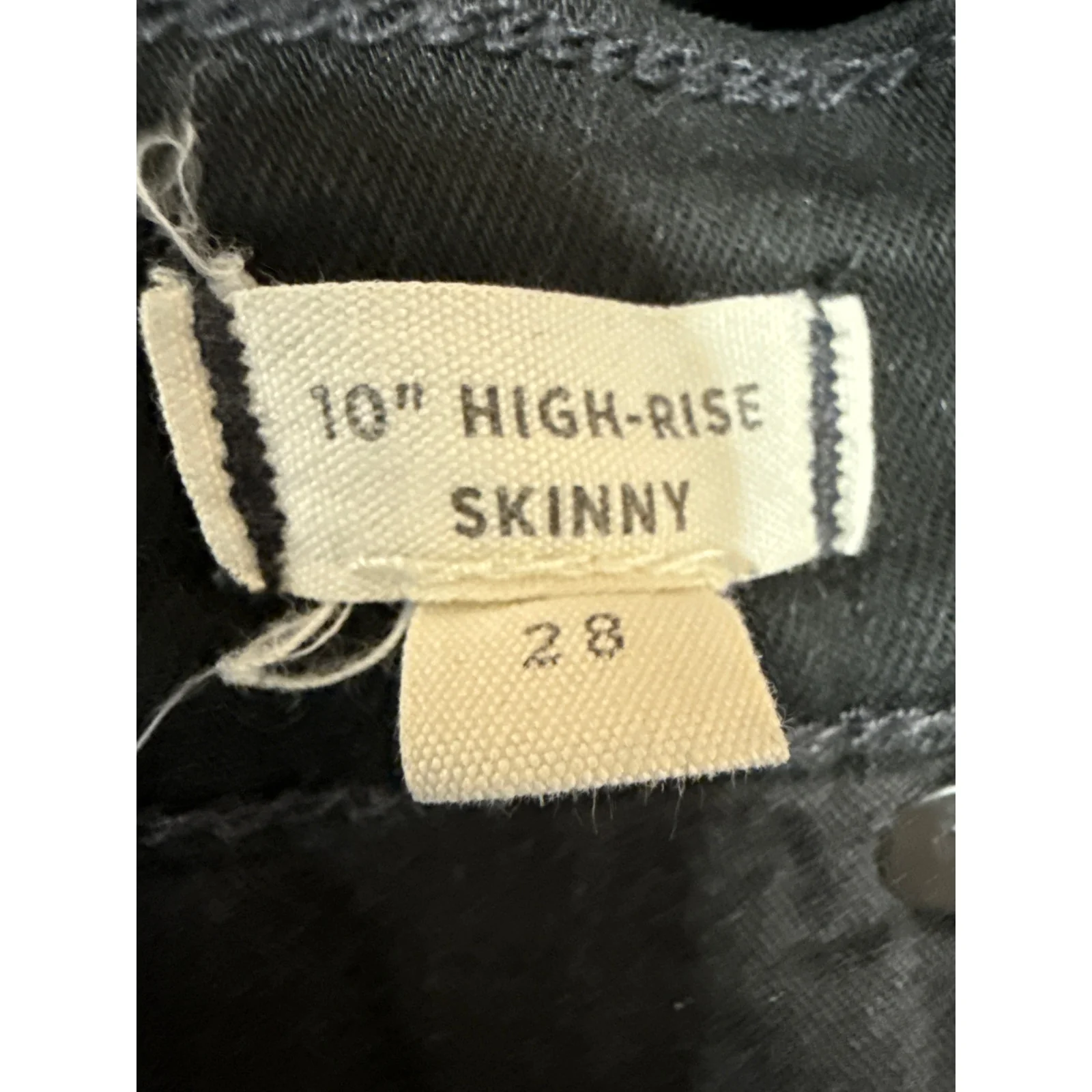 Madewell 10" High Rise Skinny Women's Black Cotton Casual Denim Jeans Size 28 - Image 5