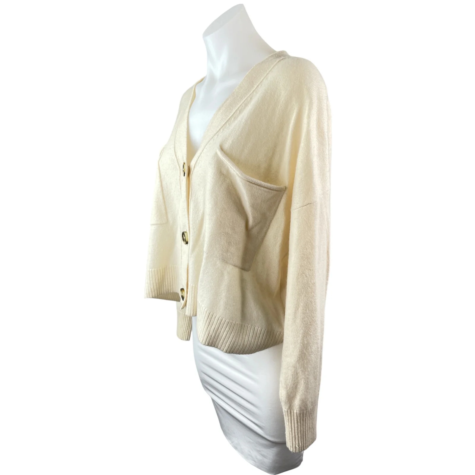 Madewell 100% Cashmere Plus Asherton Waffle Button Down Cardigan Sweater Top M - Image 2