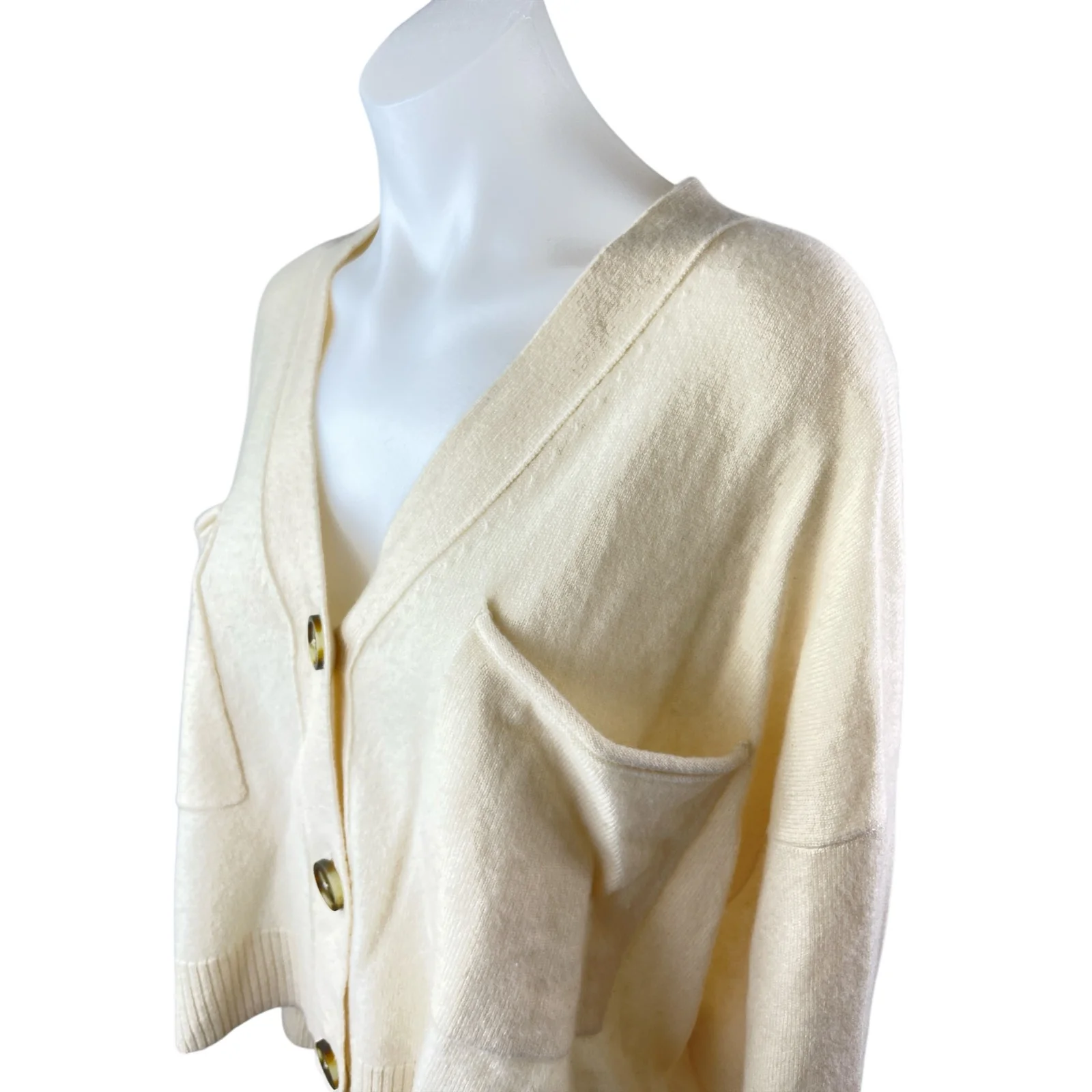 Madewell 100% Cashmere Plus Asherton Waffle Button Down Cardigan Sweater Top M - Image 3
