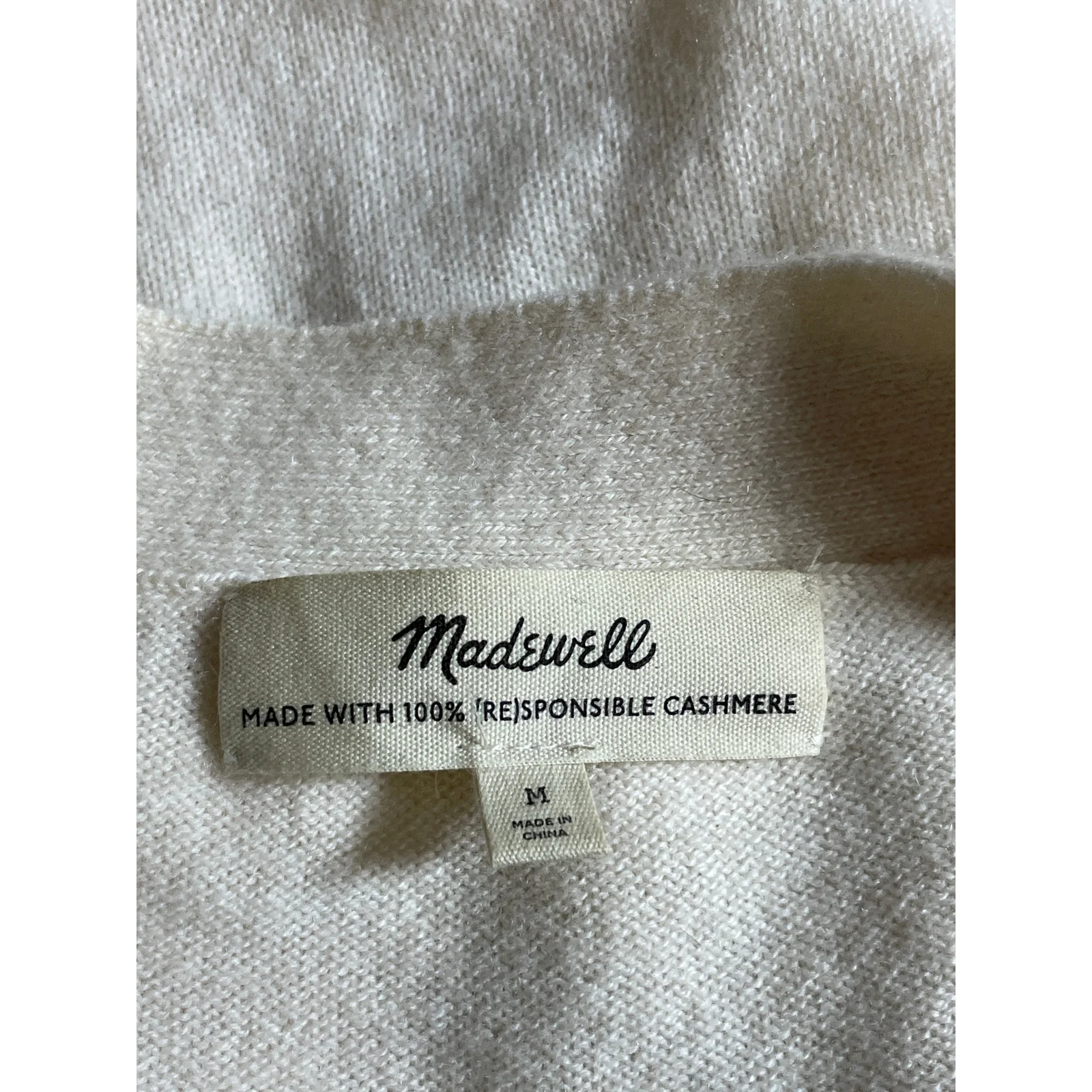 Madewell 100% Cashmere Plus Asherton Waffle Button Down Cardigan Sweater Top M - Image 5