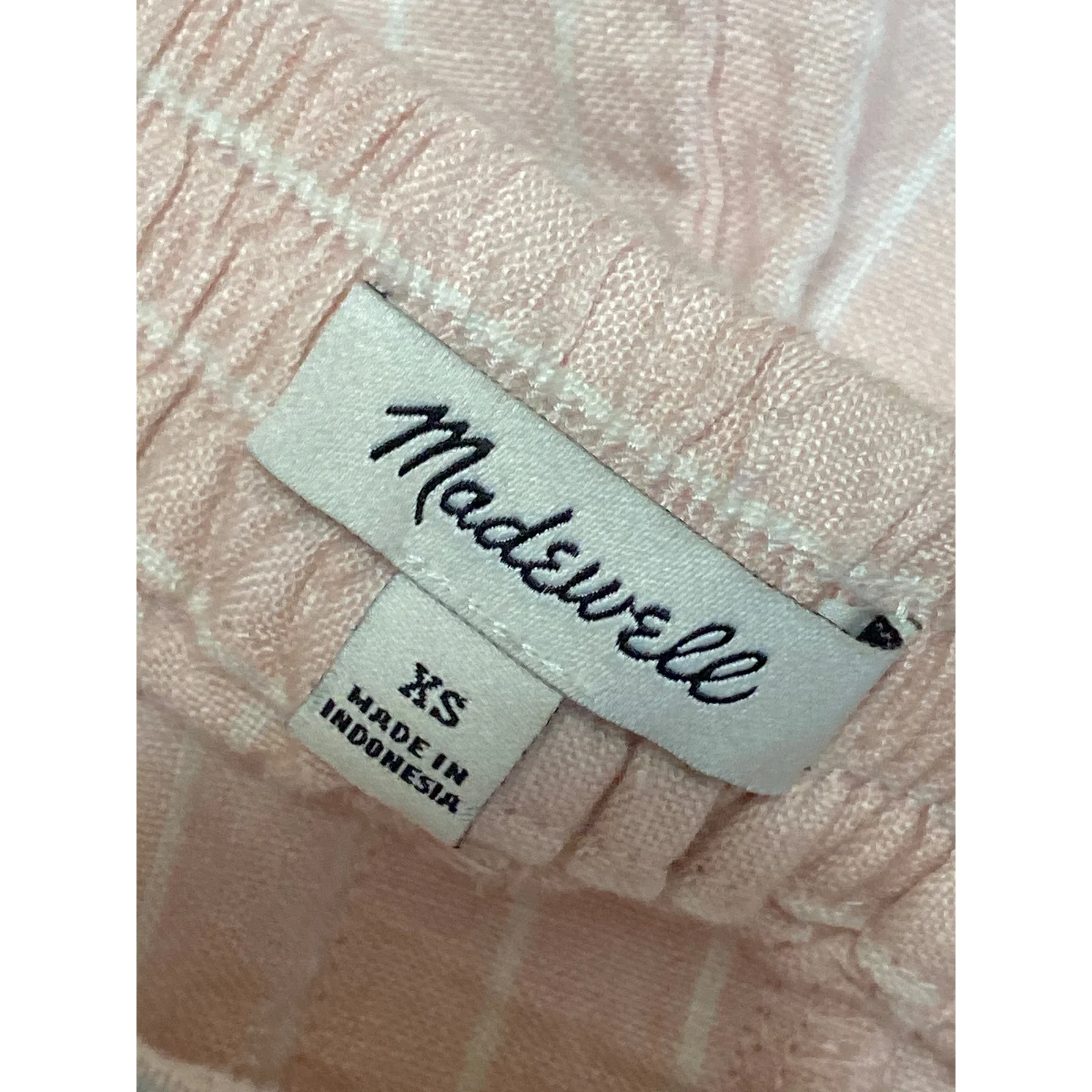 Madewell 100% Linen Zoe Women's Pink Stripe Mid Rise Straight Trousers Pants XS - Image 5