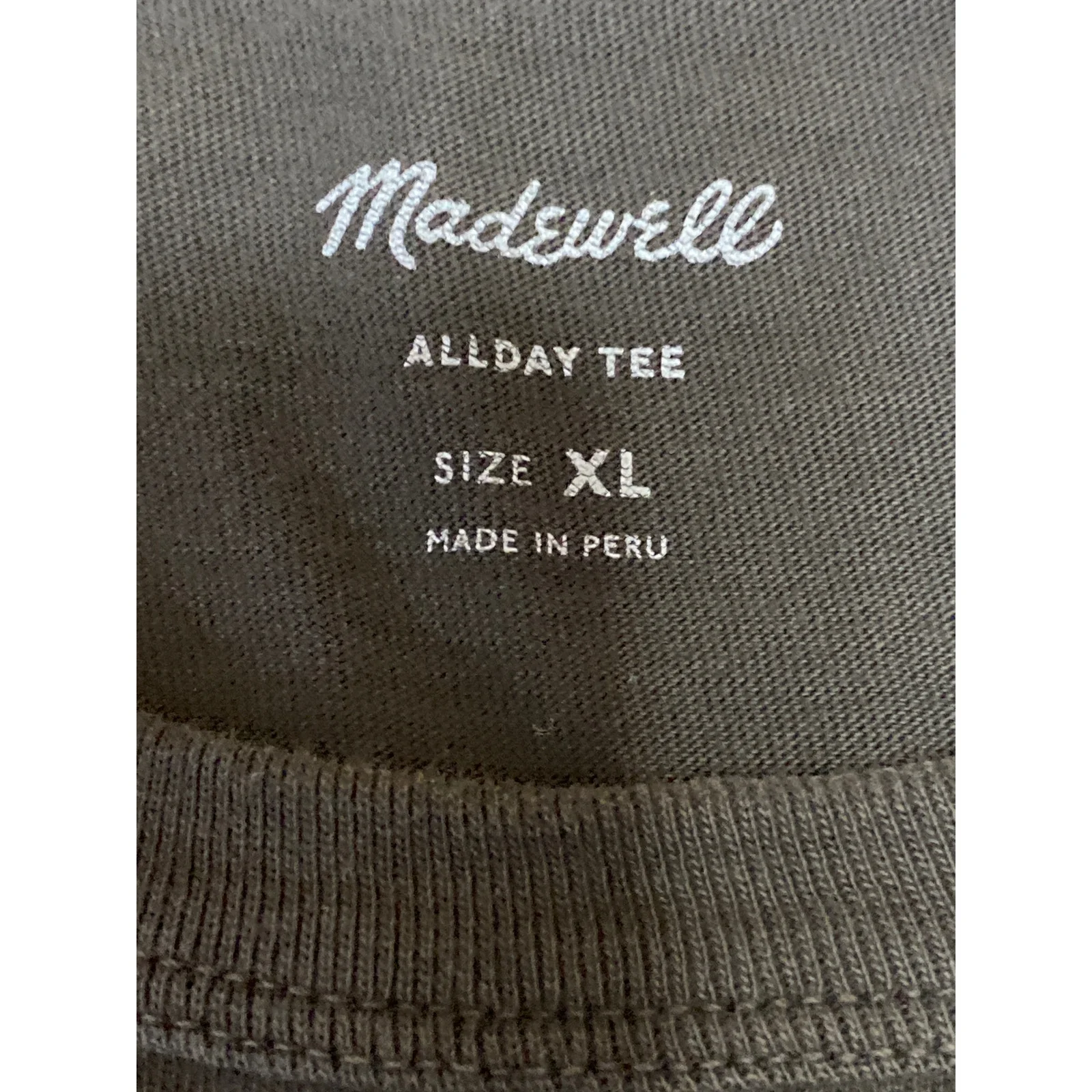 Madewell Allday Men's Dark Gray Short Sleeve Crew Neck T Shirt Tee Top Size XL - Image 5