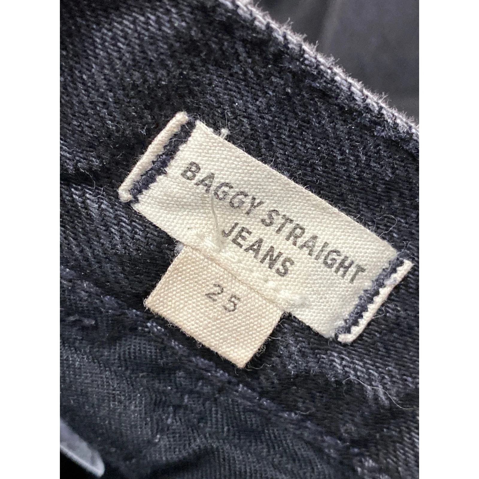 Madewell Baggy Straight Women's Black High Rise Pleated Denim Jeans Size 25 - Image 4