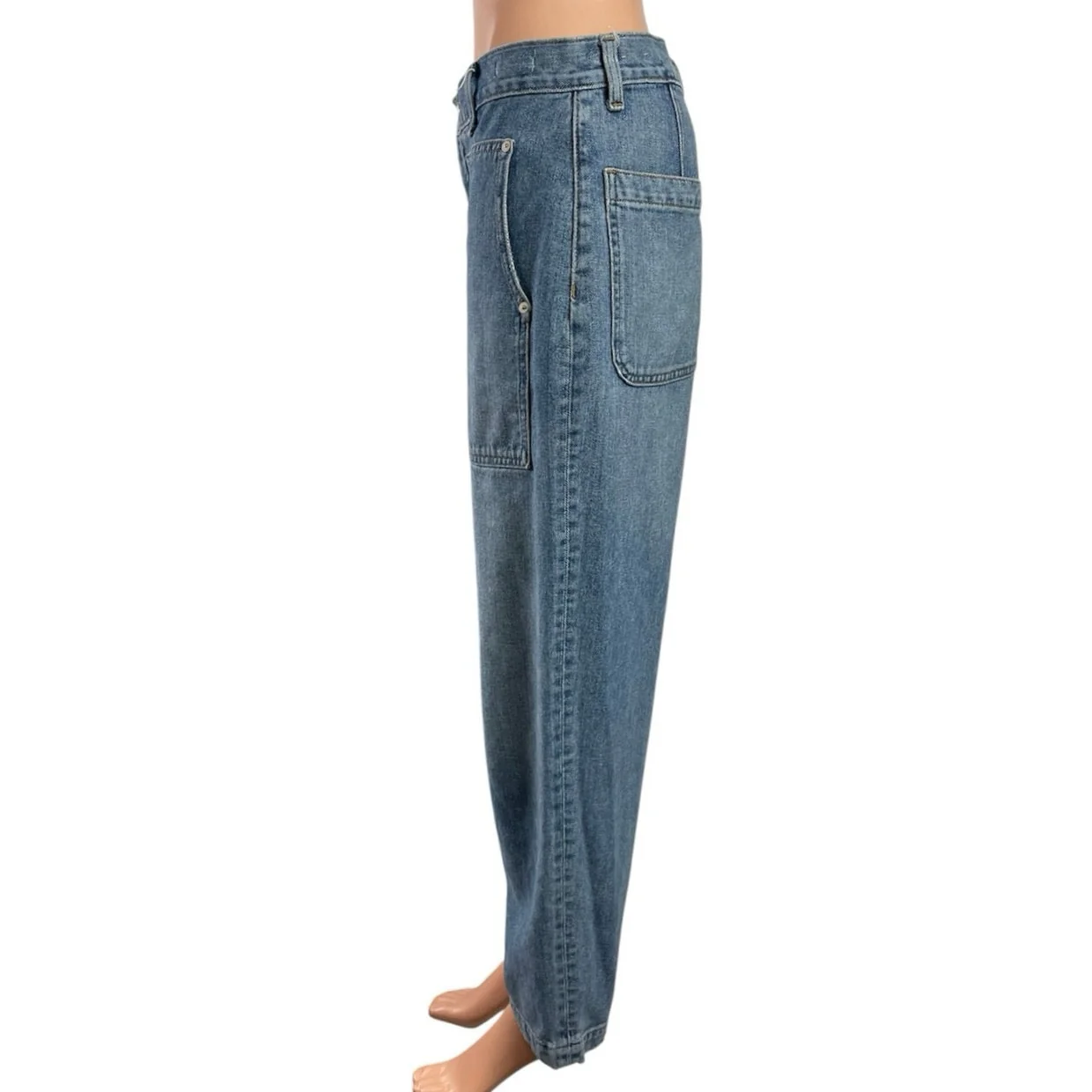 Madewell Balloon Women's Blue High Waisted Barrel Baggy Denim Jeans Size 28 - Image 2