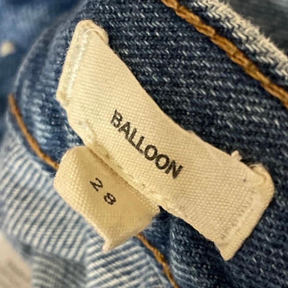 Madewell Balloon Women's Blue High Waisted Barrel Baggy Denim Jeans Size 28 - Image 4