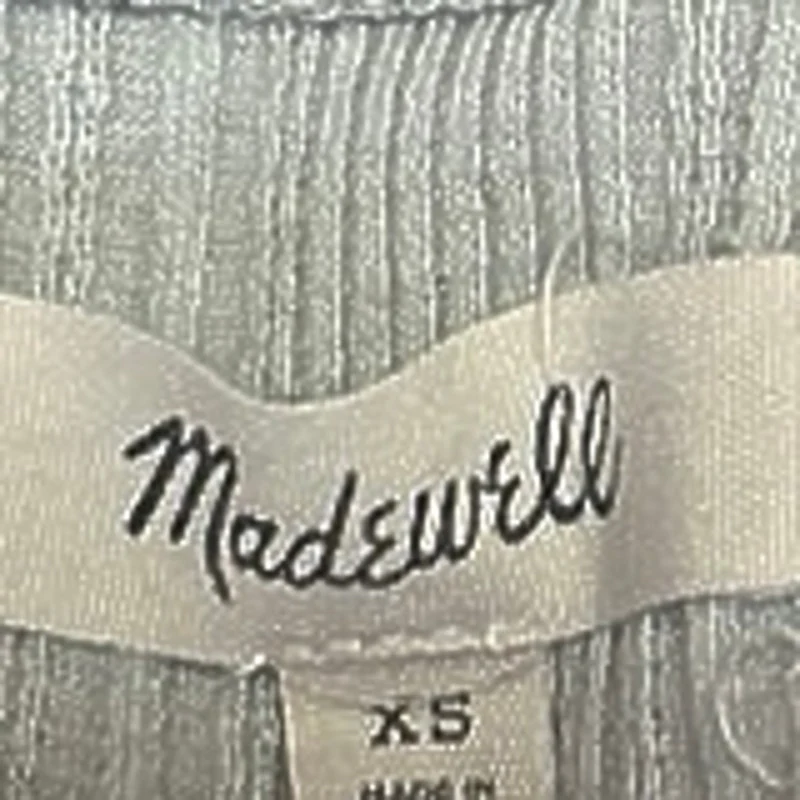 Madewell Beige Green Rib Knit Short Sleeve Button Crop Sweater Shirt Top Size XS - Image 3