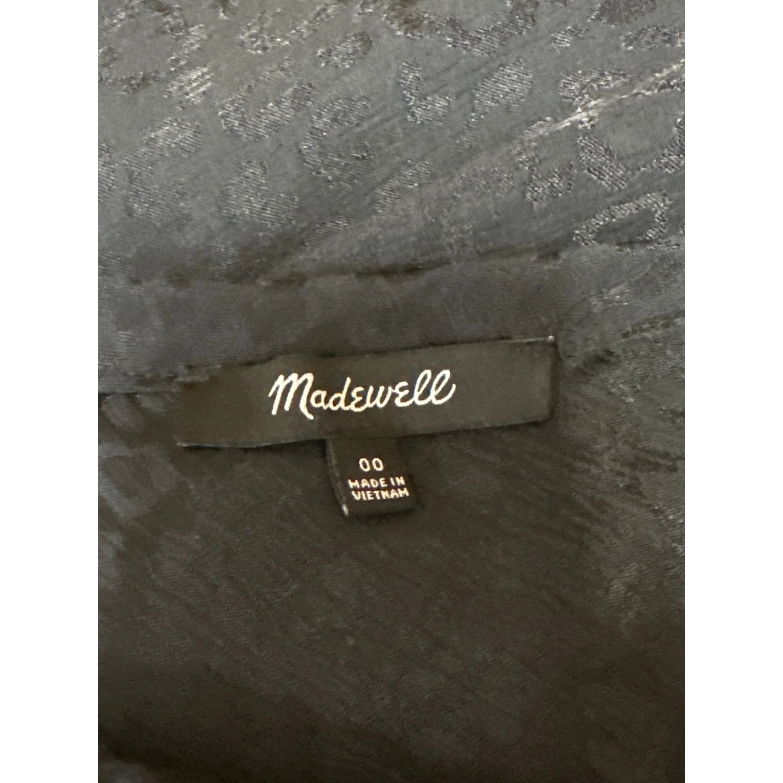 Madewell Black Leopard Jacquard Drawstring Flare Pencil Slip Midi Skirt Size 00 - Image 4