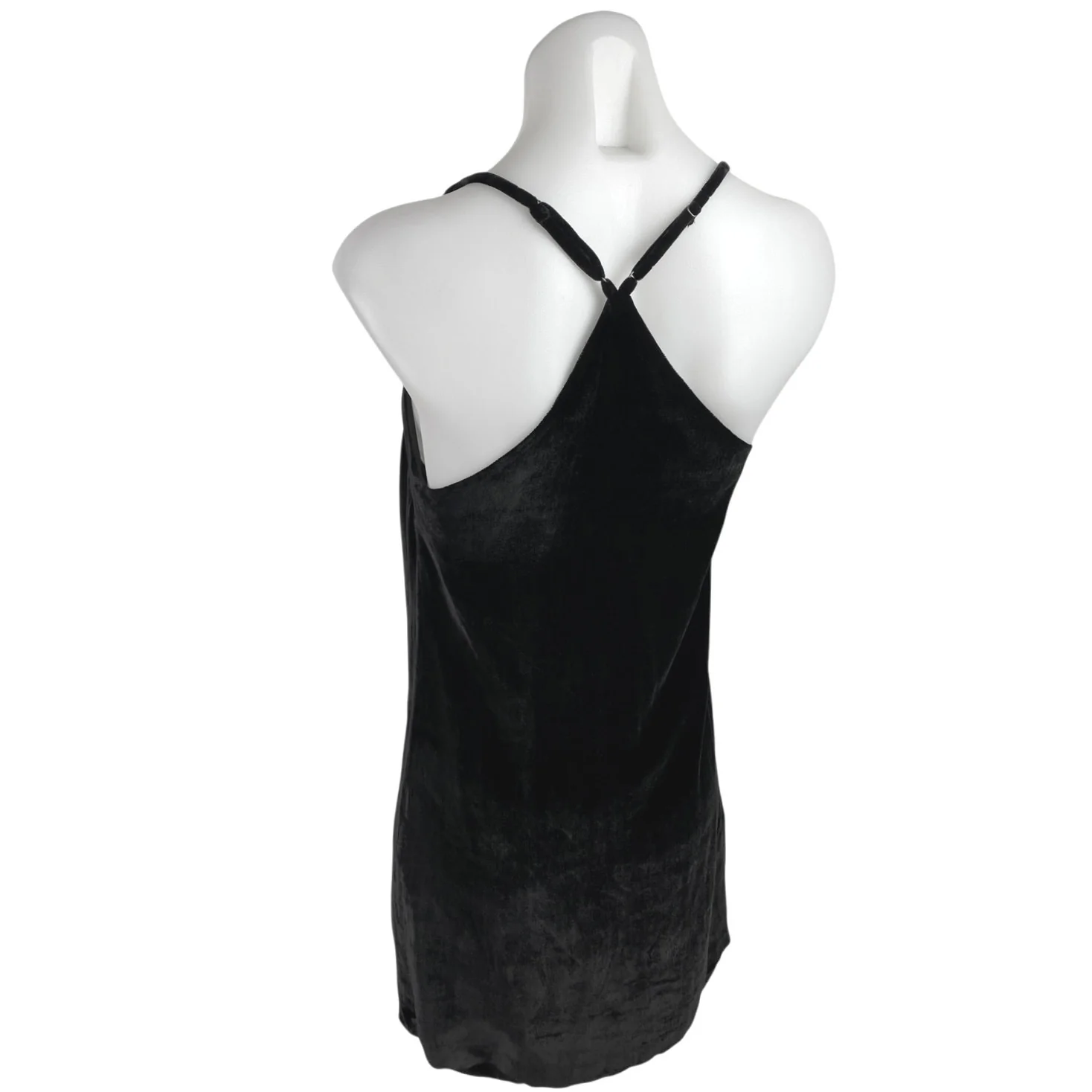 Madewell Black Velvet Velour Sleeveless Cami Camisole Mini Slip Tank Dress Sz 0 - Image 2