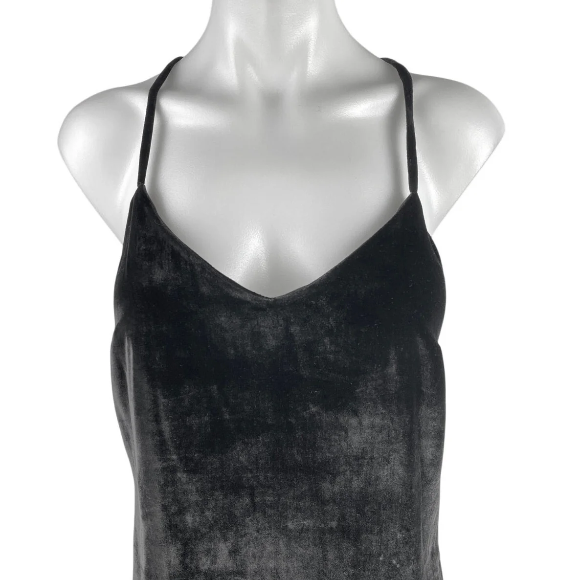 Madewell Black Velvet Velour Sleeveless Cami Camisole Mini Slip Tank Dress Sz 0 - Image 3