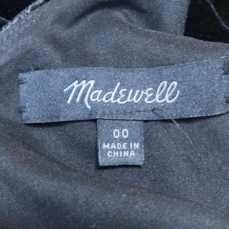 Madewell Black Velvet Velour Sleeveless Cami Camisole Mini Slip Tank Dress Sz 0 - Image 4