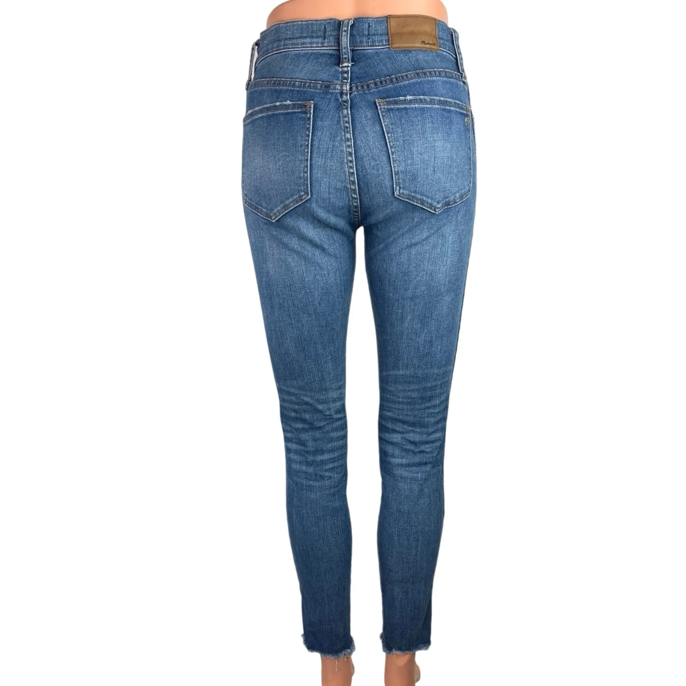 Madewell Blue Medium Wash Distressed Ankle Denim High Rise Skinny Jeans Size 26 - Image 3