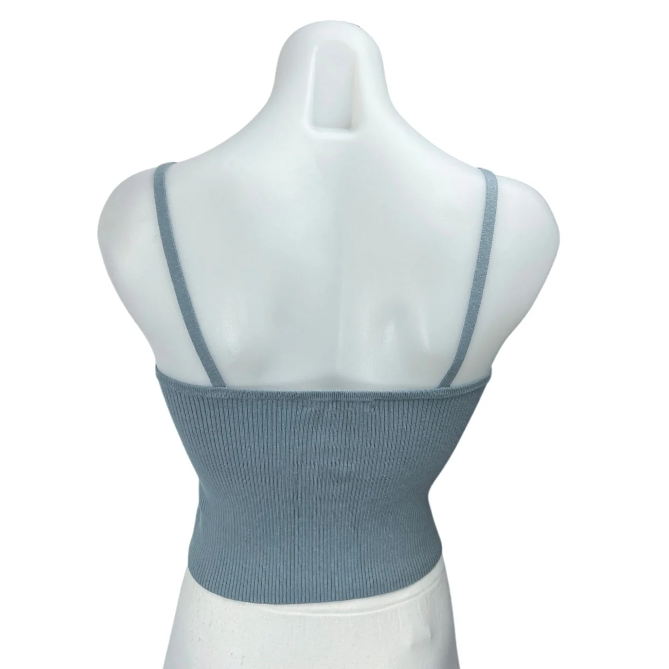 Madewell Blue Sleeveless Ribbed Knit Corset Bustier Crop Sweater Tank Top Sz S - Image 2