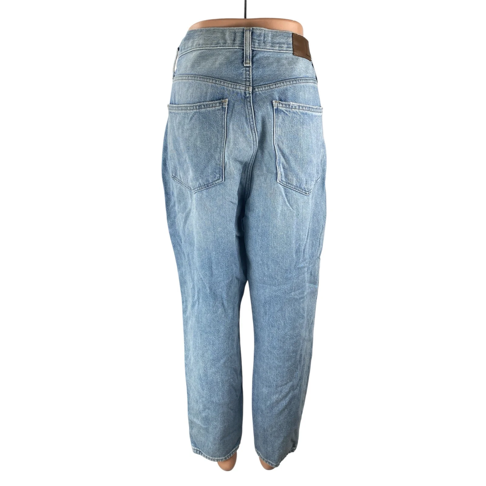 Madewell Darted Distressed High Rise Utility Barrel Mom Denim Jeans Pants Sz 31 - Image 4