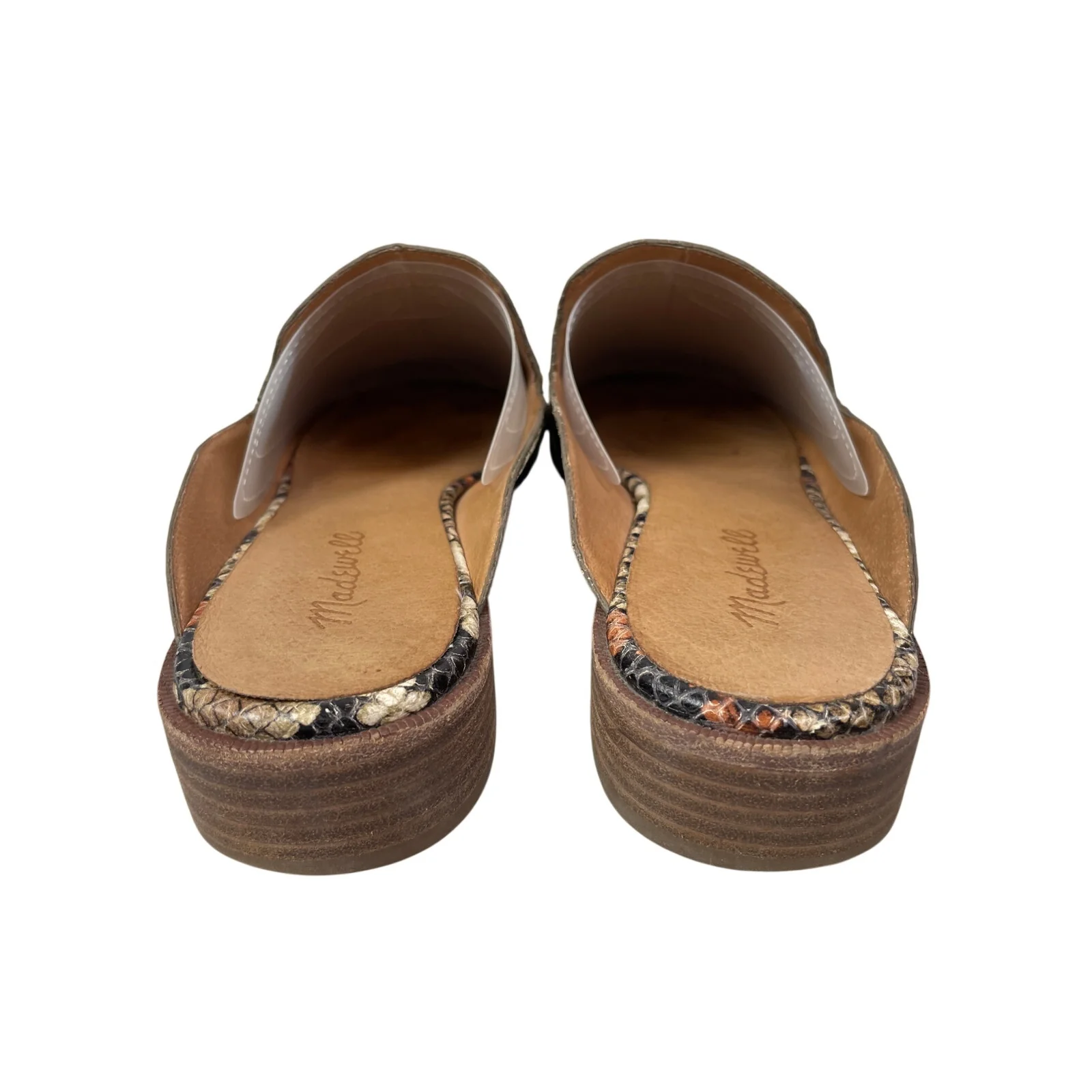 Madewell Frances Snake Skin Embossed Leather Pointed Toe Loafer Flat Mules 9.5 - Image 3
