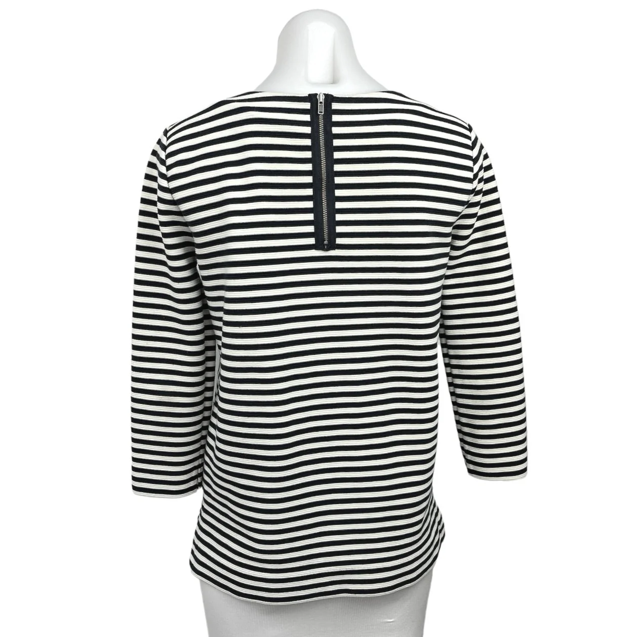 Madewell Gallerist Ponte Blue White Striped 3/4 Sleeve Pullover Blouse Top Sz S - Image 2