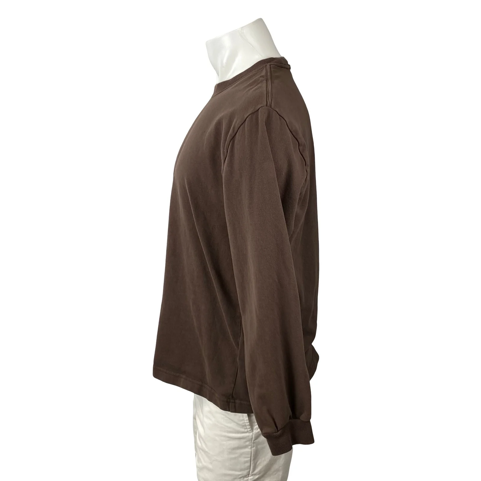 Madewell Men's Brown Crew Neck Long Sleeve Golf Basic T Shirt Tee Top Size L - Image 3