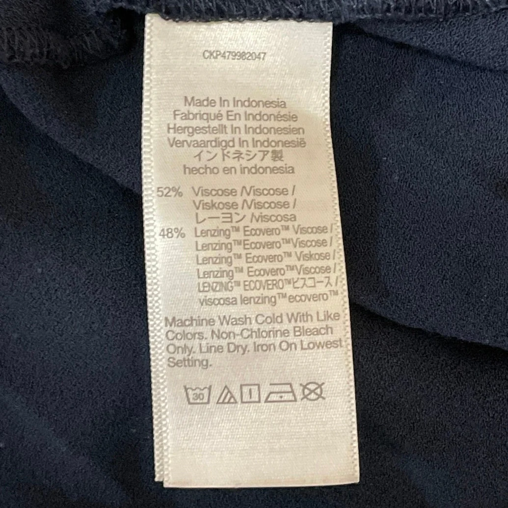 Madewell Navy Blue Polka Dots Sleeveless Tie Scoop Neck Maxi Slip Dress Size 0 - Image 6