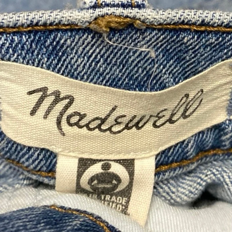 Madewell Perfect Vintage Blue High Waist Frayed Crop Straight Leg Denim Jeans 27 - Image 4