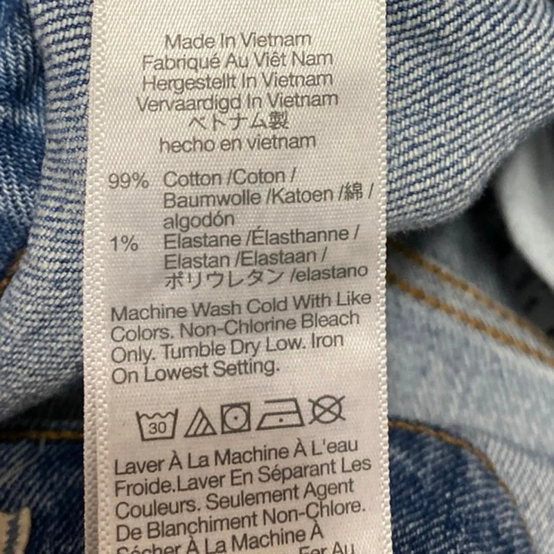 Madewell Perfect Vintage Blue High Waist Frayed Crop Straight Leg Denim Jeans 27 - Image 6
