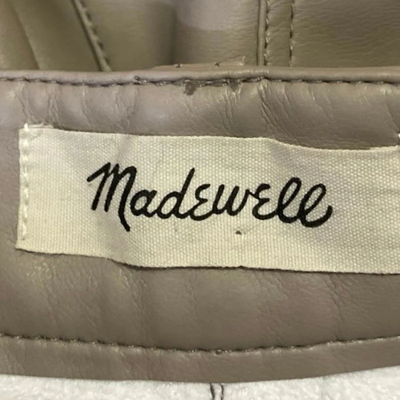 Madewell Perfect Vintage Cream Faux Leather High Rise Straight Trousers Pants 27 - Image 4