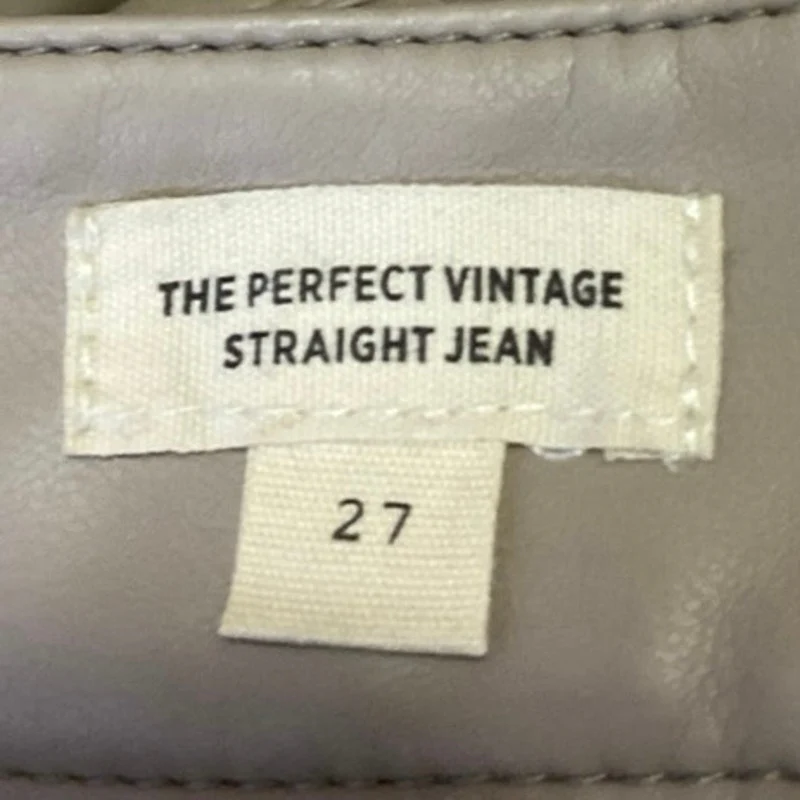 Madewell Perfect Vintage Cream Faux Leather High Rise Straight Trousers Pants 27 - Image 5