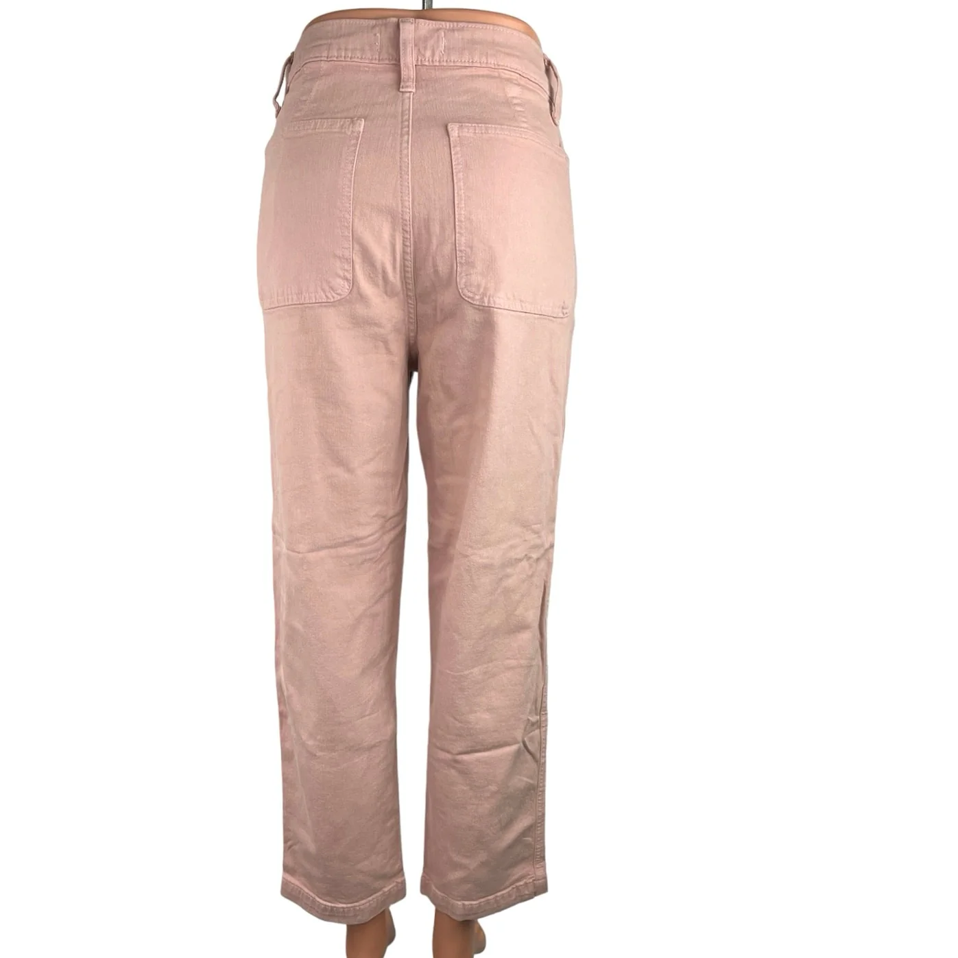 Madewell Pink High Waist Straight Leg Pockets Stretch Crop Ankle Denim Jeans 26 - Image 3