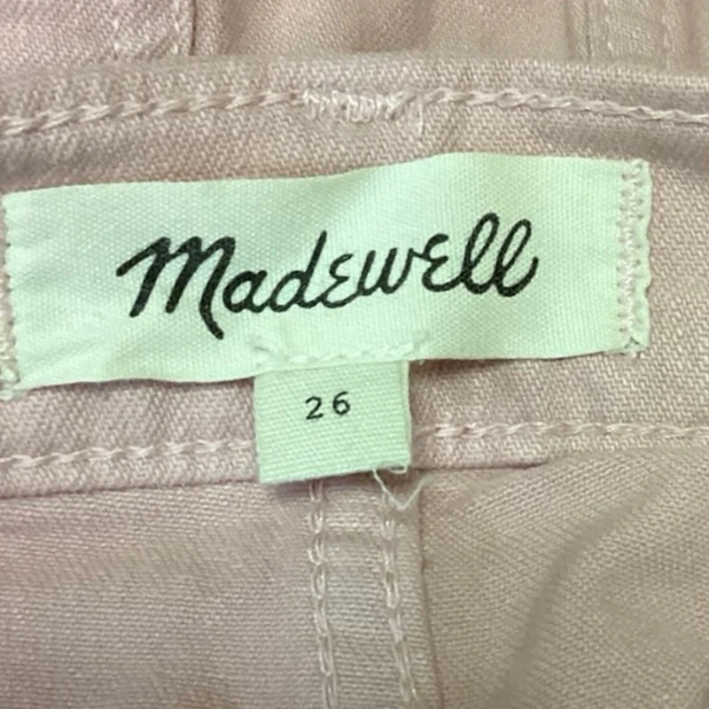 Madewell Pink High Waist Straight Leg Pockets Stretch Crop Ankle Denim Jeans 26 - Image 4