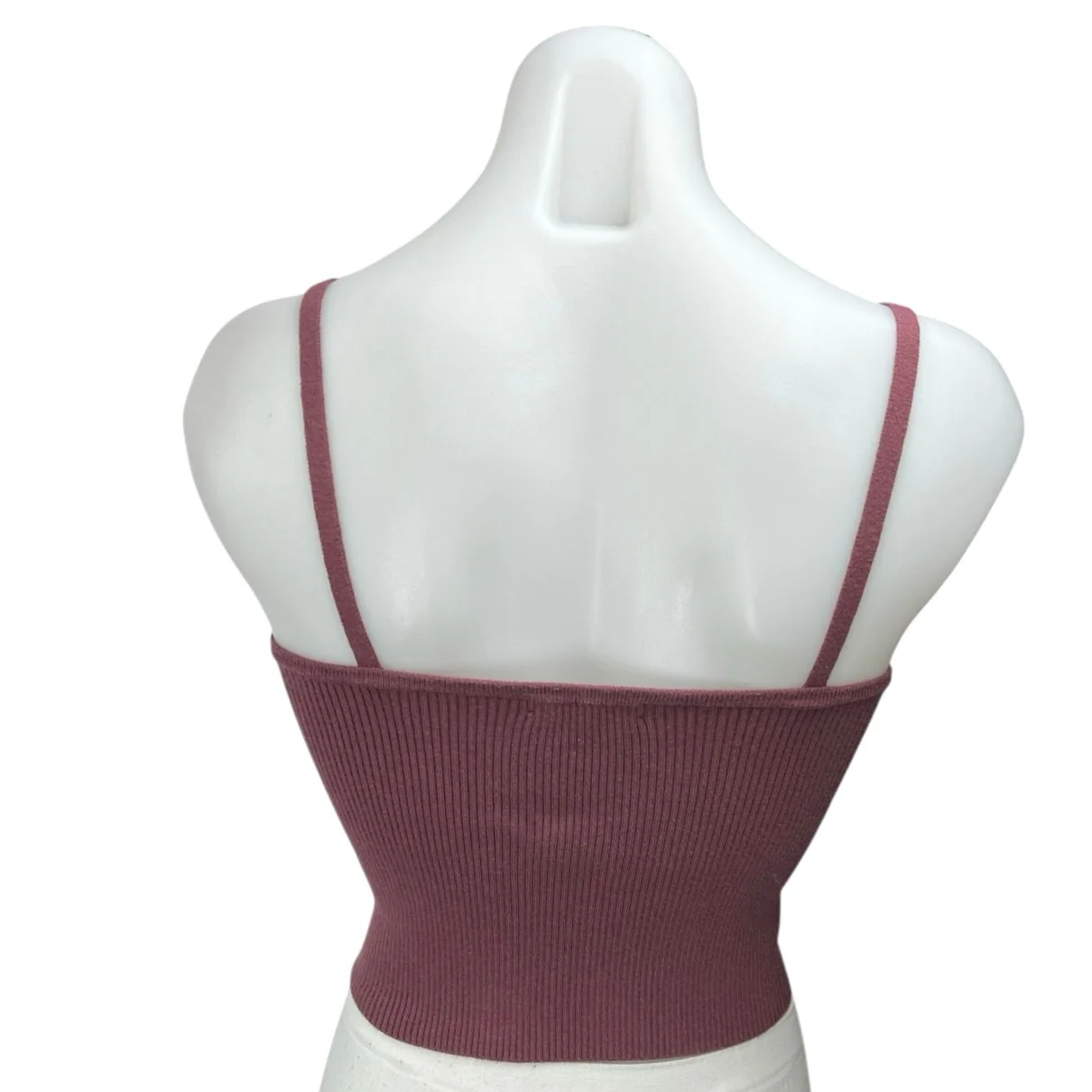 Madewell Purple Sleeveless Ribbed Knit Corset Bustier Crop Sweater Tank Top Sz S - Image 2