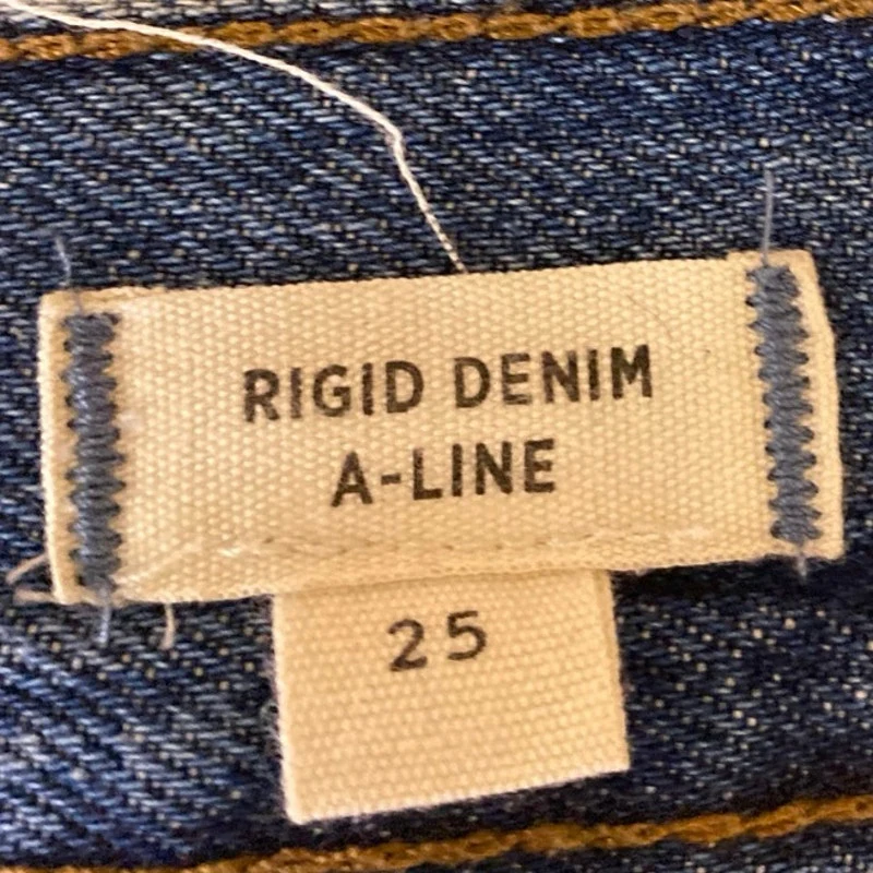 Madewell Rigid Women's Blue A Line Raw Hem Cut Off Denim Jean Skirt Size 25 - Image 6