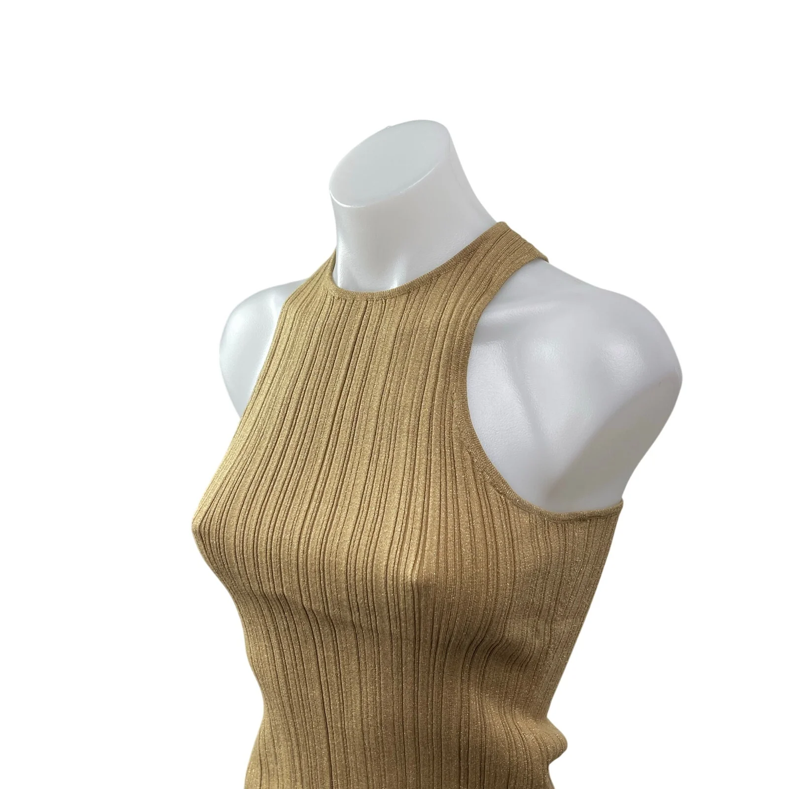 Madewell Signature Shimmer Knit Cutaway Brown Sleeveless Sweater Tank Top Sz XS - Image 3