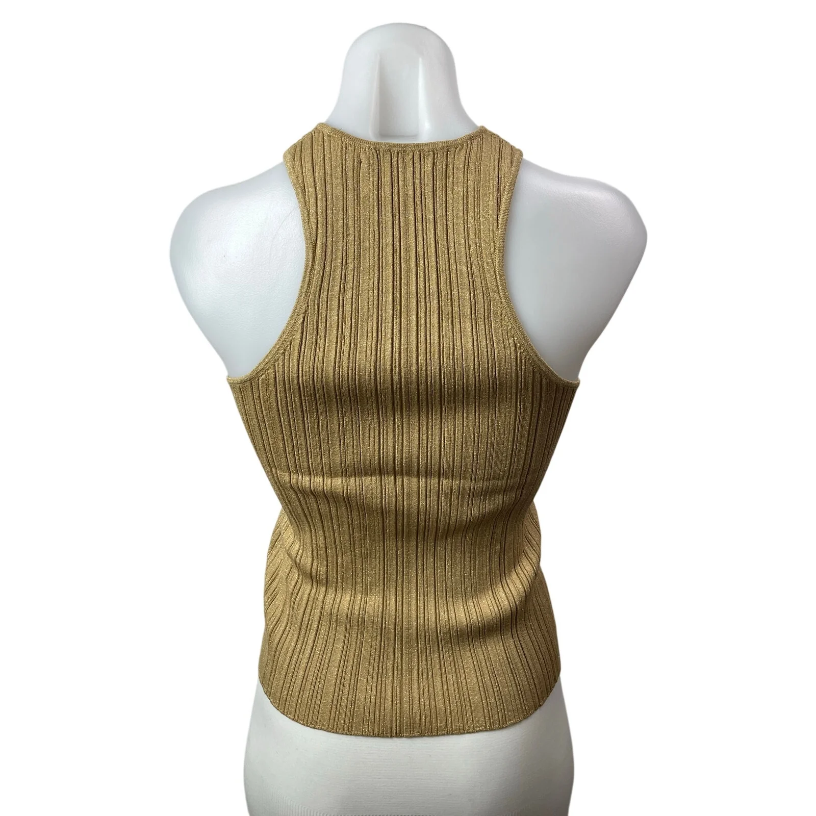 Madewell Signature Shimmer Knit Cutaway Brown Sleeveless Sweater Tank Top Sz XS - Image 4