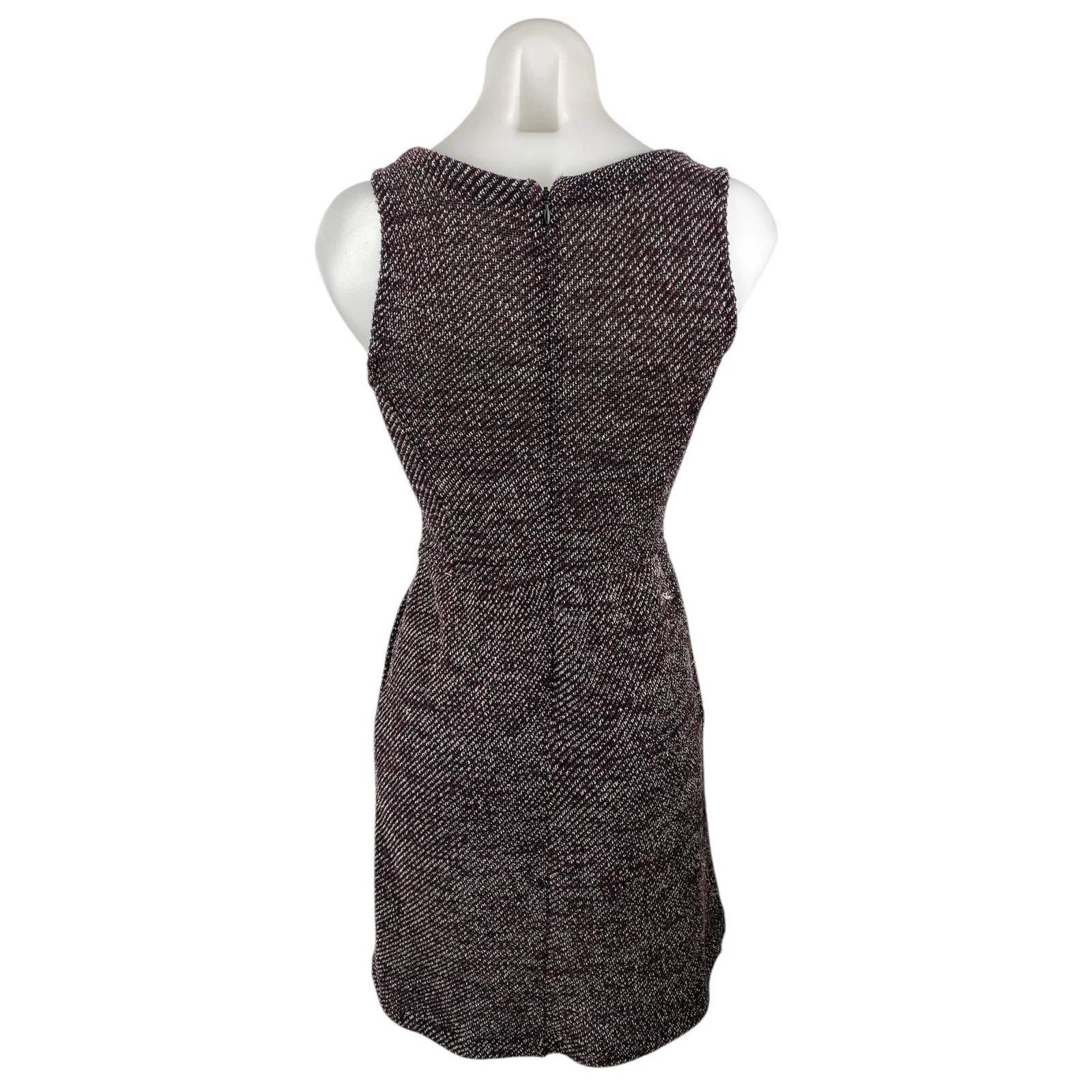 Madewell Terrace Knit Tweed Sleeveless V Neck Pleated Mini Flare A-Line Dress XS - Image 2