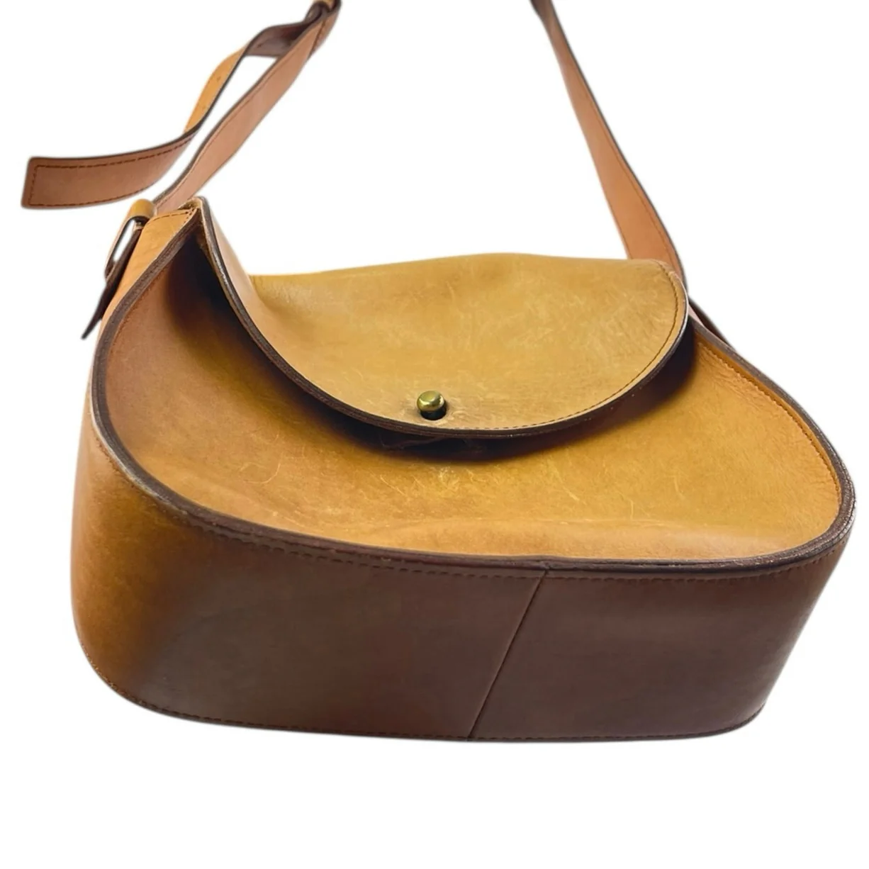 Madewell The Marfa Tan Leather Saddle Flap Crossbody Purse Handbag Size OS - Image 6