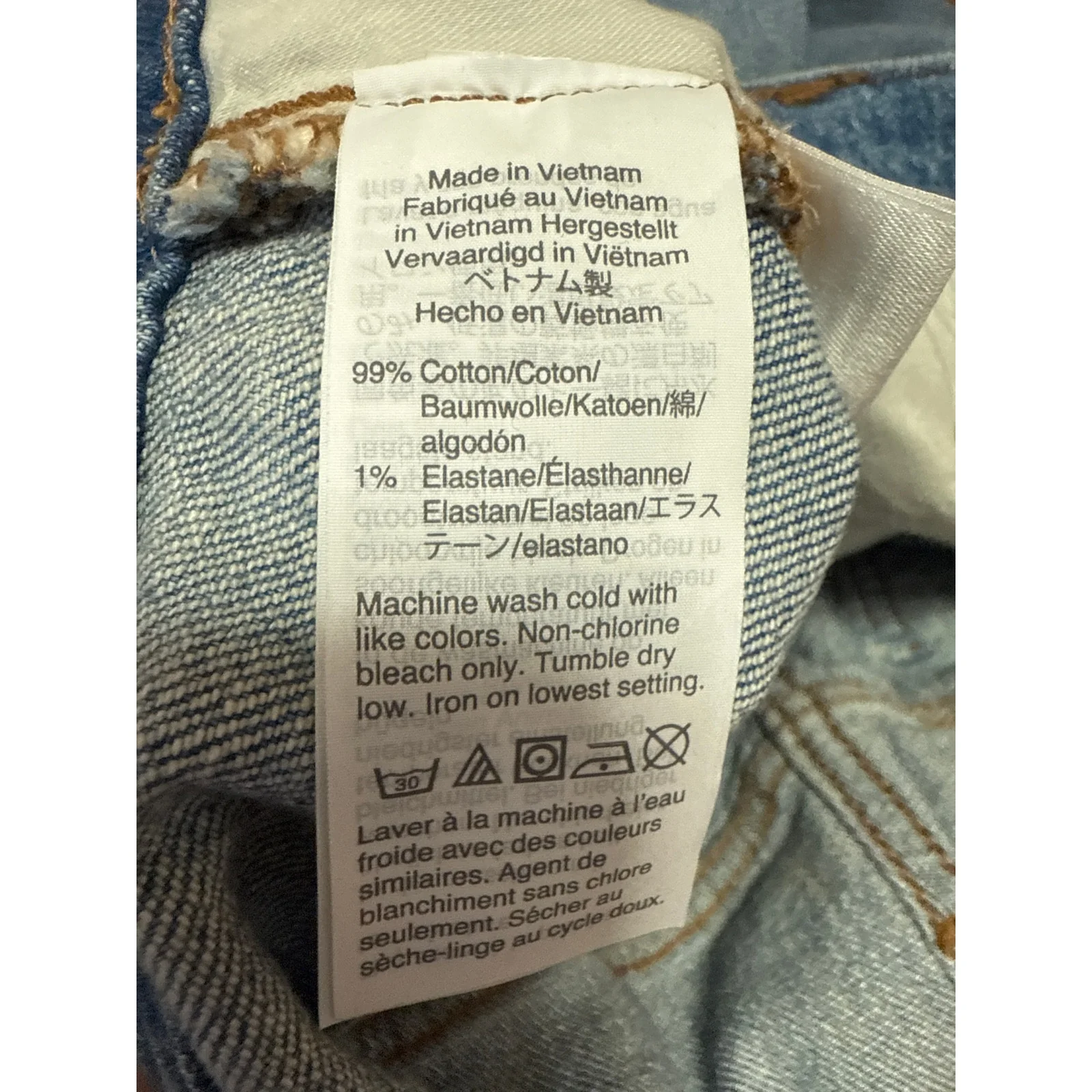 Madewell The Perfect Vintage Blue High Rise Distressed Straight Denim Jeans 32 - Image 5