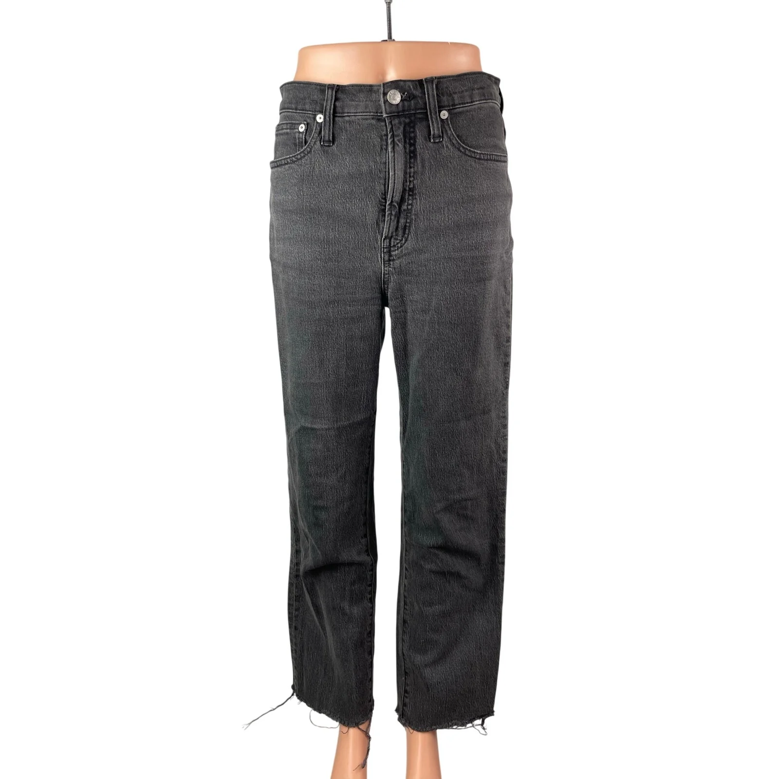 Madewell The Perfect Vintage Women's Black High Rise Straight Denim Jeans Sz 26