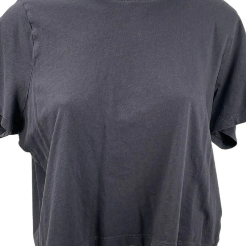 Madewell Women's Black Boxy Short Sleeve Crew Neck Crop T Shirt Tee Top Size M - Image 2