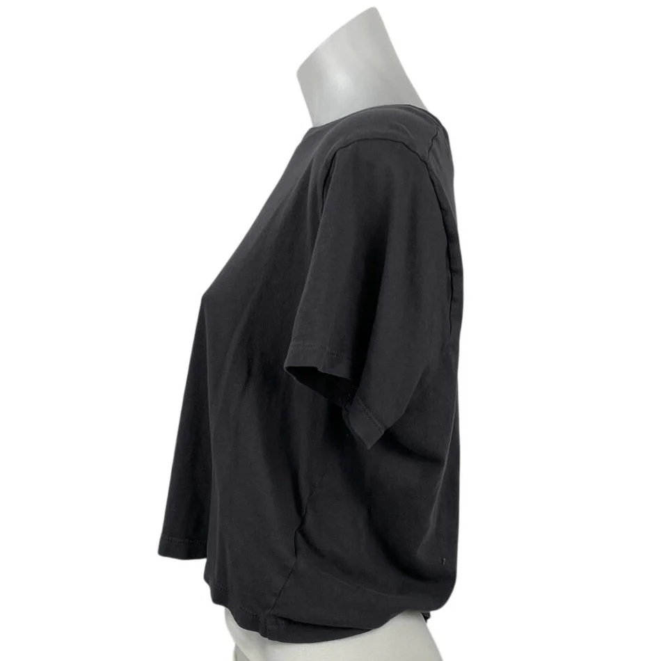 Madewell Women's Black Boxy Short Sleeve Crew Neck Crop T Shirt Tee Top Size M - Image 3